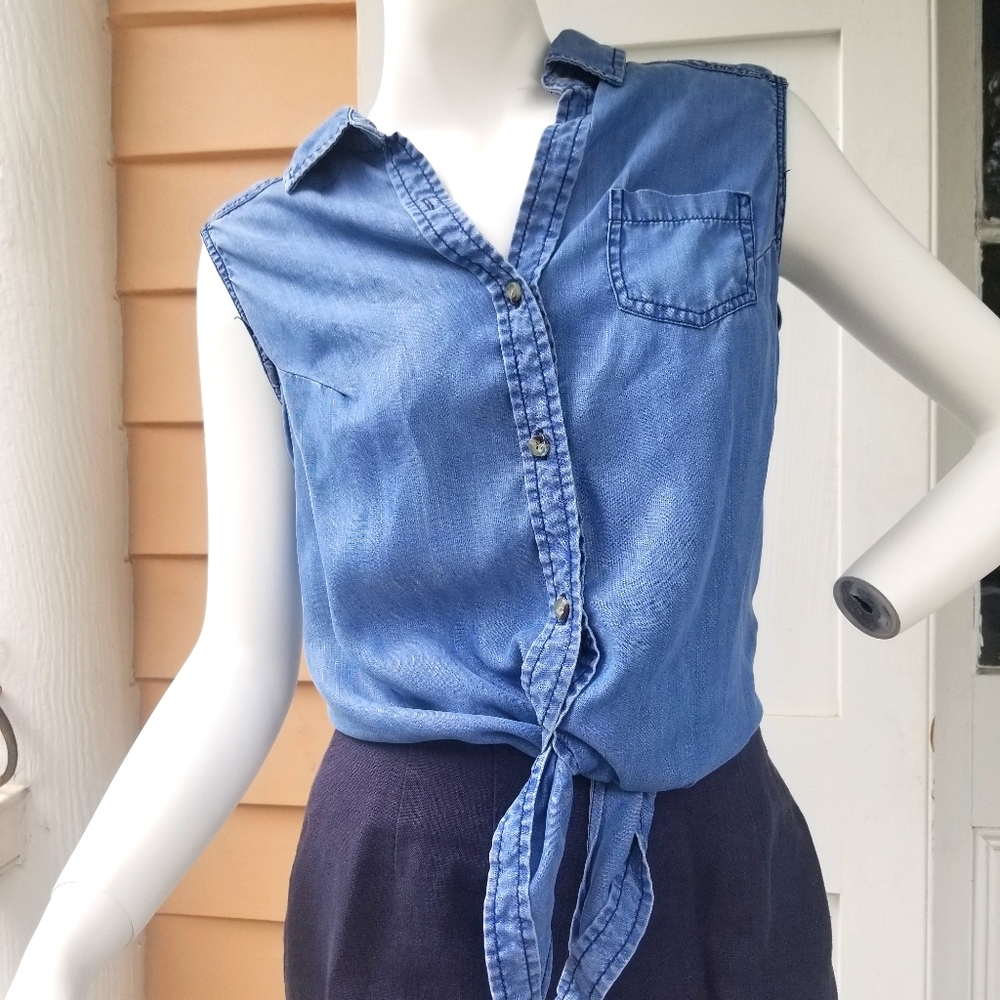 Sleeveless Denim Top